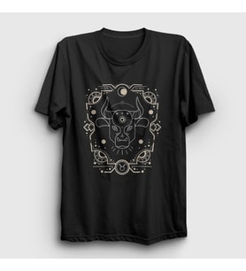 Presmono Unisex Siyah Taurus Zodiac Hediye Boğa Burcu T-Shirt 529958tt