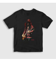 Presmono Unisex Çocuk Siyah Les Paul Guns N' Roses Slash T-Shirt 40135tt
