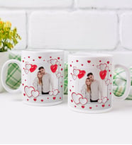 BK Gift Kişiye Özel Fotoğraflı Sevgililer Günü Tasarımlı İkili Kupa Bardak-1