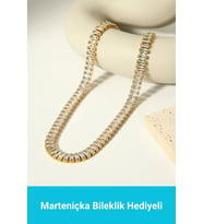 Su Yolu Kolye Taşlı Yüksek Kalite Zarif Gold 35 cm
