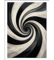 Siyah Beyaz Spiral Optik İllüzyon Dekoratif Kanvas - Mdf Ahşap Tablo