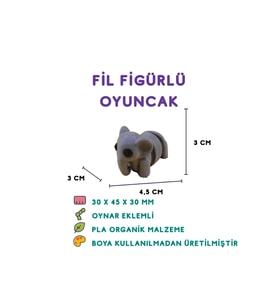 Fil Figür - 3D Sevimli Hayvan Oyuncak