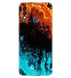 Tecno Spark 8T Kılıf Silikon Desen Özel Seri Orange Blue Color 1665