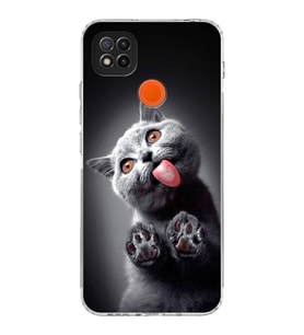 PrintiFy Xiaomi Redmi 9c ile Uyumlu Kedi 2 Kamera Korumalı Şeffaf Kılıf