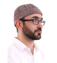 Bordo Katlamalı Çift Renk Kışlık Kadife Takke (Karışık)