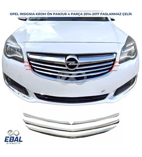 Opel İnsignia Krom Ön Panjur 4 Parça 2014-2017 Arası P.çelik (Gümüş)