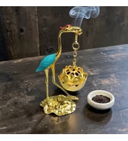 Altın Leylek Şekilli Tütsülük Dekoratif Metal Tütsü Yakıcı Masaüstü Asma