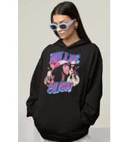 Tasarım Billie Eilish Baskılı Unisex Oversize Şarkıcı Hoodie