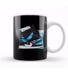 Air Jordan Blue Retro Sneakers Number One İn The World Basketball Kupa Bardak Porselen