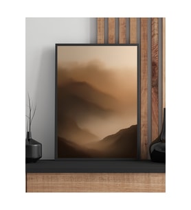 Tablo  Ahşap Çerçeveli Tablo  Çerçeveli Poster  Dağ Temalı Soyut Tablo, Minimal Modern Tablo