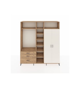 Hyperion Dolap 10 Raflı 3 Çekmeceli 2 Askılı 220x44x243 Çam-Aytaşı/Çam