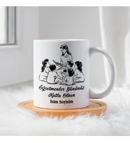 Öğretmenler Günü İçin Kişiye Özel Porselen Kupa Bardak - BY-KP-0000280 (Beyaz)