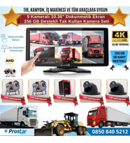 5 Kameralı 10.36" Dokunmatik Kayıtlı Ekranlı 256 Gb Sd Kart Destekli Araç Kamera Seti