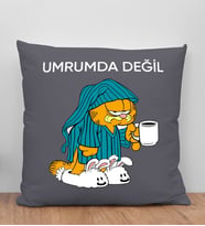 BK Gift Umrumda Değil Tasarımlı Antrasit Kırlent Yastık, Arkadaşa Hediye, Ev Dekorasyonu, Ev Hediyesi-1