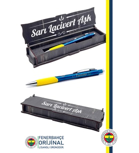 Fenerbahçe Orijinal Lisanslı Metal Gövde Versatil Uçlu Kalem 0.7 Ahşap Kutulu (Lacivert)