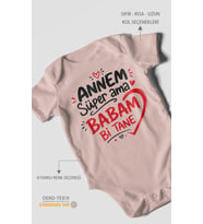Annem süper ama babam bi tane Kısa Kollu Bebek Body %100 Pamuk