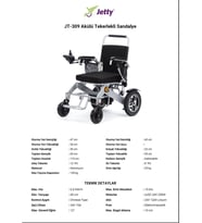 Jetty JT-309 Uzaktan Kumandalı Hafif Akülü Tekerlekli Sandalye
