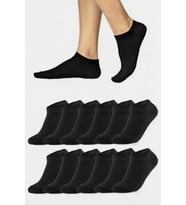 12 Çift Siyah Pamuklu Unisex Patik Çorap Terletmeyen Günlük Çorap Seti