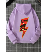 Unisex Yıldırım Baskılı Sweatshirt (Lila)