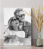 8 Mart Kadınlar Günü Hediyesi Kişiye Özel Büyük Boy Kara Kalem Çizimli  50x30 cm Mdf Tablo
