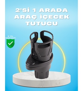 Çiftli Araba Bardak Tutucu Karbon Fiber Görünümlü 360° Ayarlı
