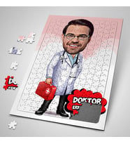 Kişiye Özel Hediye 240 Parça Erkek Doktora Özel Karikatürlü Puzzle