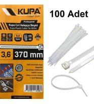 Kupa Plastik Cırt Kelepçe Beyaz 3.6 x 370 mm. - 100 Adet