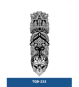 TQB-232 ETNİK ŞEMATİK KURT DESEN GEÇİCİ KOL DÖVMESİ-TATTO