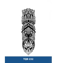 TQB-232 ETNİK ŞEMATİK KURT DESEN GEÇİCİ KOL DÖVMESİ-TATTO
