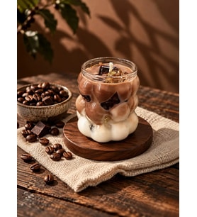 Mumelia Mini Latte Serisi - Doğal Soya Cam Bardak Mum - Iced Latte