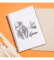 Kız Karakter Tasarımlı Defter Kişiye Özel