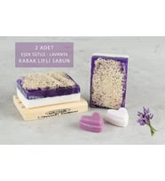 Aktürk Osmanli Sabuni Eşek Sütlü & Lavantalı Kabak Lifli 2'li Sabun 240gr