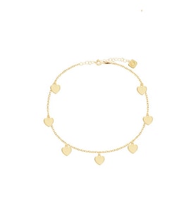 EMILIANO JEWELLERY Altın Rengi Kaplama Kalp Figürlü Gümüş Halhal