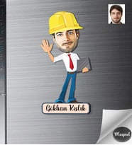 Kişiye Özel Mühendis Erkek Ahşap Magnet -1