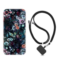 Apple iPhone 5 6 7 8 Plus Se XR Kılıf Boyun Askılı Silikon Great Flowers 1304