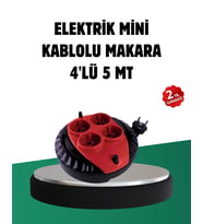 Türkiye Üretimi 5 Metre 4 Prizli Kablolu Makara