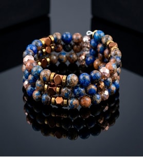 Ceyt ve Lapis Lazuli Odak ve Koruyucu Enerji 3 Sıralı Bileklik (Çok Renkli)