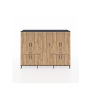 Hyperion Dolap 12 Raflı 2 Çekmeceli 8 Kapaklı 220x44x163 Antrasit-Çam