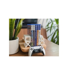 PS5 Logolu CD Stand Rafı, İkonik Tuş Simgeli Oyun Kutusu (CD) Rafı – Stand Organizer