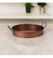 Galvaniz Bakır Kaplama Yuvarlak Tepsi 34cm, Bakır Kaplama Galvaniz Yuvarlak Tepsi 34cm