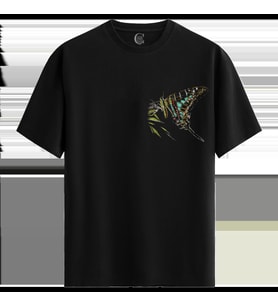 Colorful Cadence - %100 Pamuklu Kadın Siyah Tişört - Premium Quality (Siyah - Beyaz)