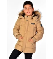 Natürel Kürklü Erkek Çocuk Şişme Mont 51246 (Bej)