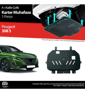 S-Dizayn Peugeot 308 Çelik Karter Muhafaza 2021 Üzeri A+ Kalite (Karışık)