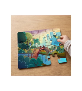 Doğa Manzarası - Köprü Tasarımlı 24 Parça Ahşap Çocuk Puzzle MPK0128