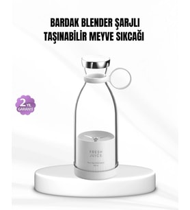 Şarjlı Portatif Blender – Gıda Sınıfı Malzeme, 10 Kullanımlık Pil, Mini Boy Ve Hafif Tasarım