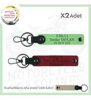 Motor Tutkunlarına, İsim Plaka ve 0 Rh (-) Kan Grubu Yazılı x2 Anahtarlık Hediye, Kırmızı-F Yeşil-SK (Çok Renkli)
