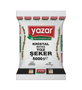 Yazar Kristal Toz Şeker 5 Kg x 2 Paket