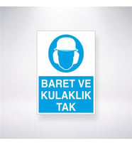 Baret ve Kulaklık Tak 21x28 Arkası Yapışkanlı Levha