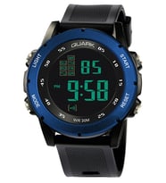 Quark Qu-8106Gh-2 Dijital Kronometreli Takvimli Alarmlı Işıklı Erkek Kol Saati (Siyah)