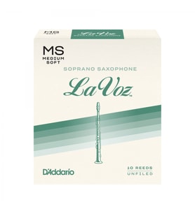 D'Addario RIC10MS La Voz Soprano Saksafon Kamışı Medium Soft Sertlik (Profesyonel/Caz) - 10'lu Paket  Yumuşak ve Kolay Çalım, Esnek Ton Yapısı